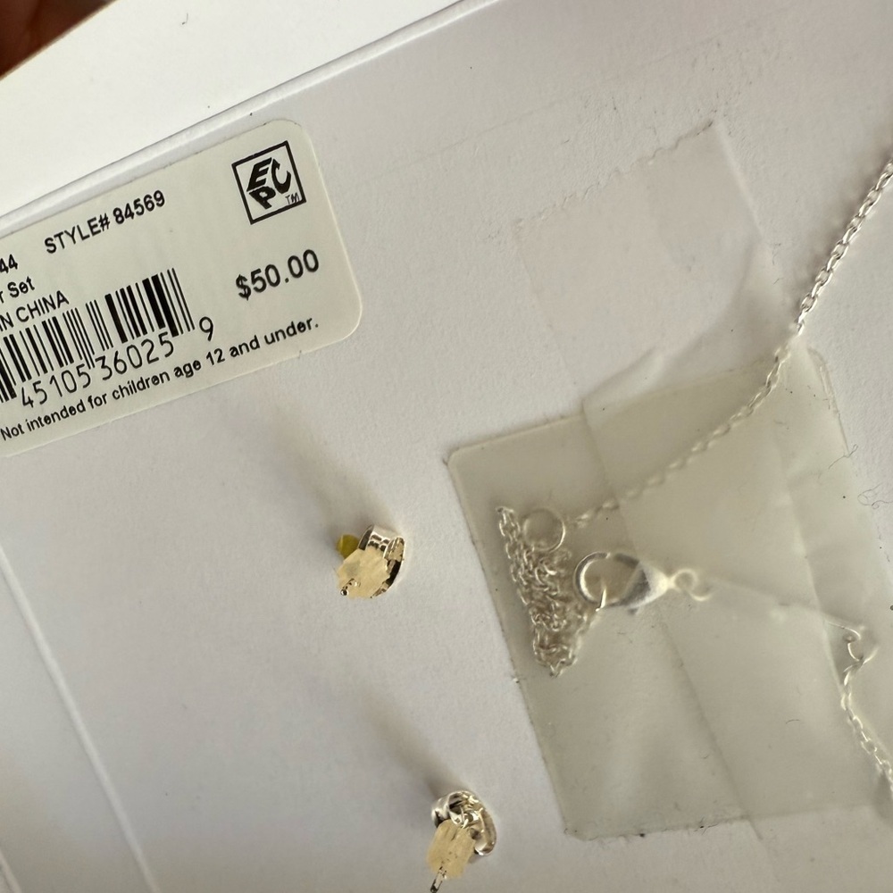 Unwritten Silver Plated Wishbone Necklace Set - Picture 3 of 3